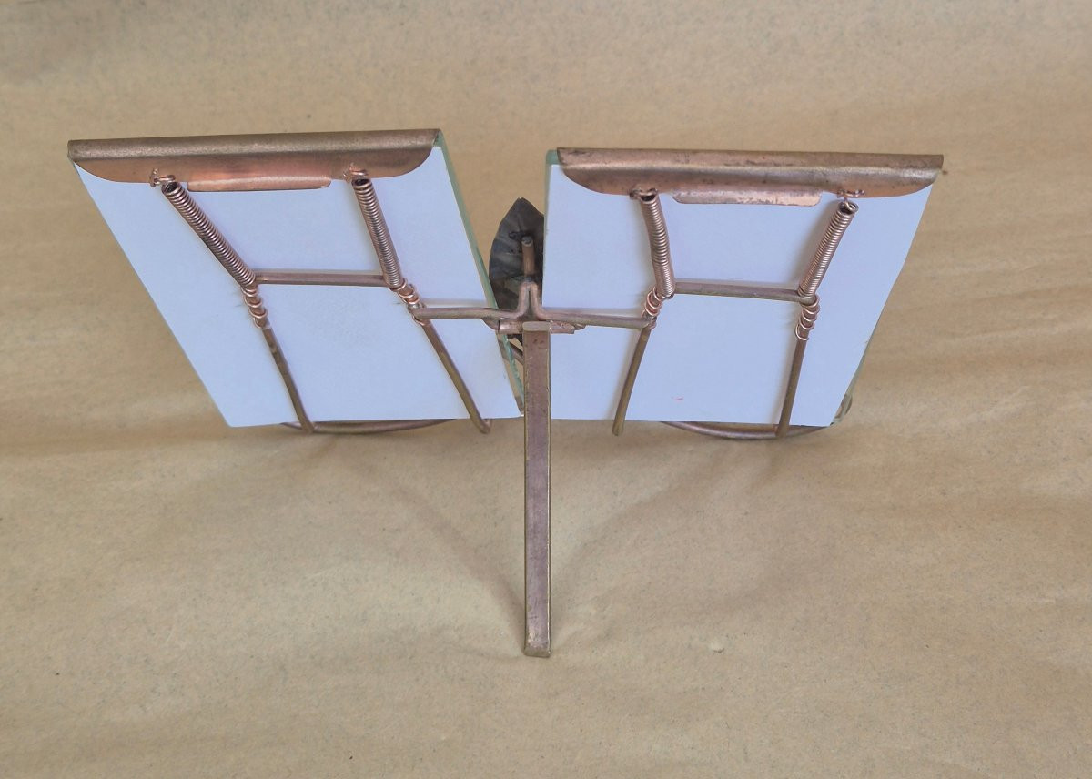 Art Nouveau Metal Two-tone Diptych Photo Frame-photo-3