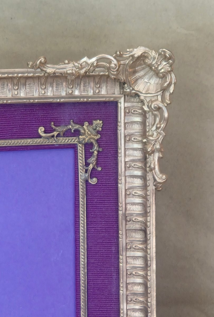 Napoleon III Gilt Bronze Frame With Moiré Passe Partout-photo-4