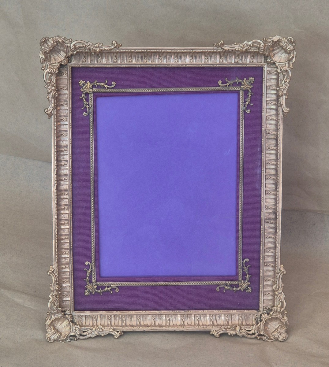 Napoleon III Gilt Bronze Frame With Moiré Passe Partout