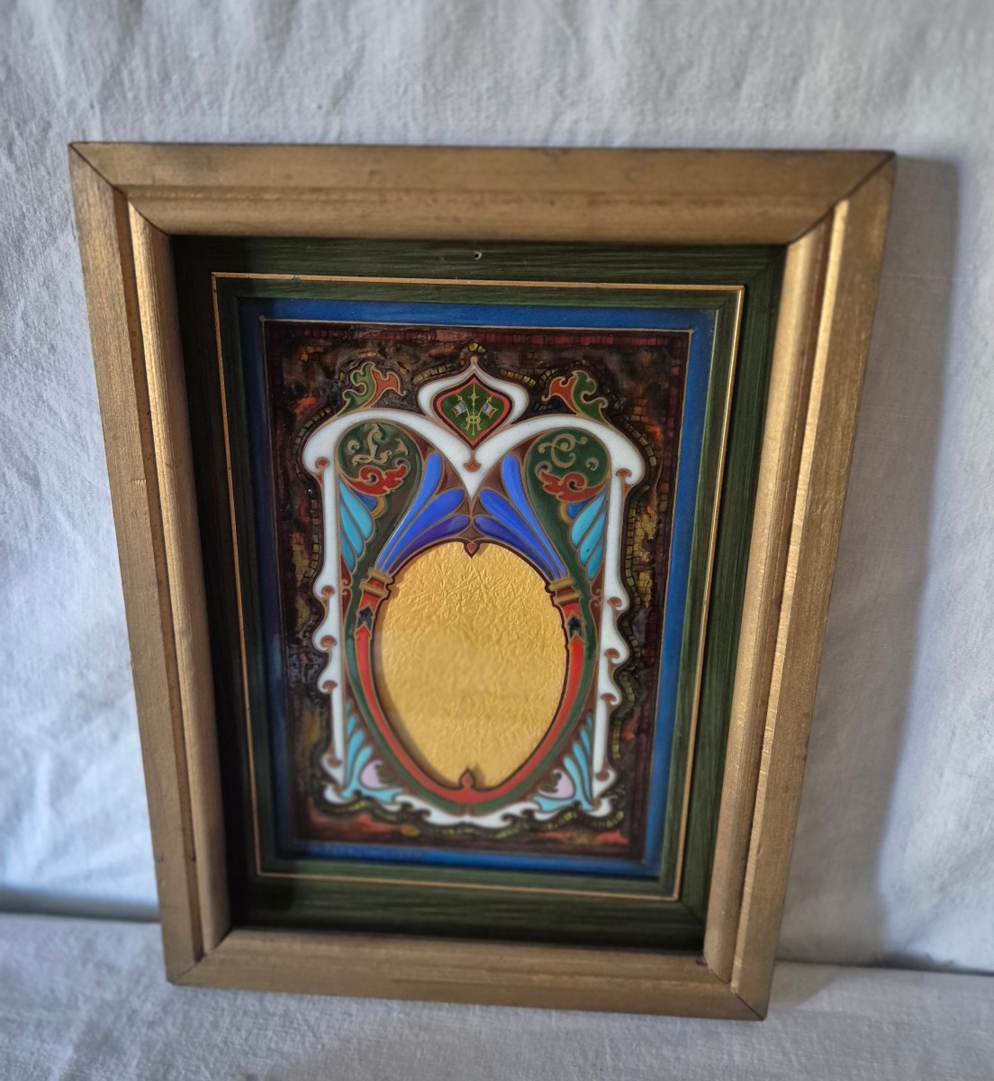 Art Nouveau Enamel Frame Signed And Dated 1906