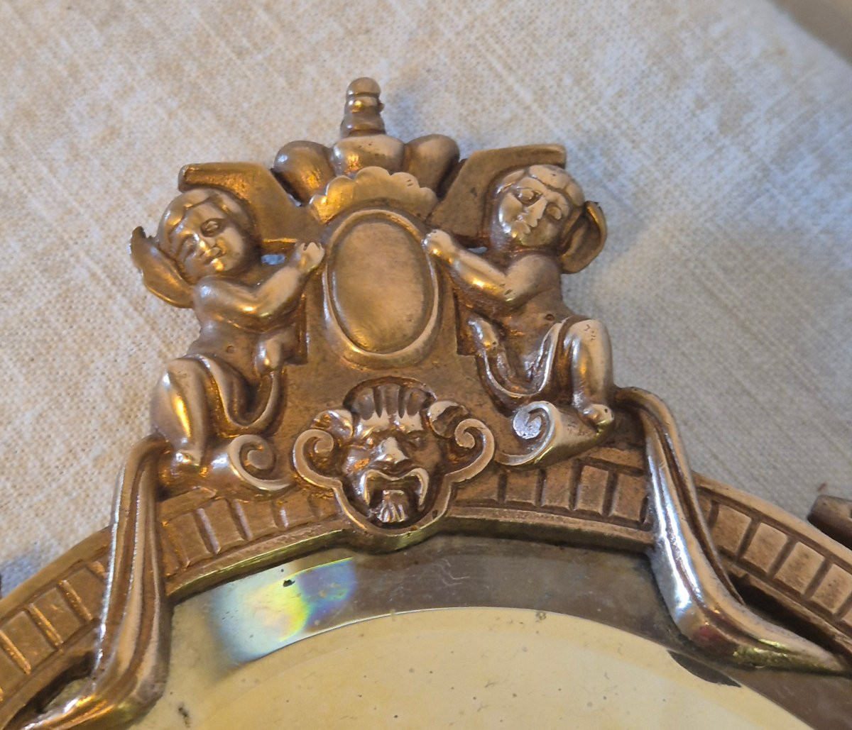 Napoleon III Bronze Hand Mirror-photo-4