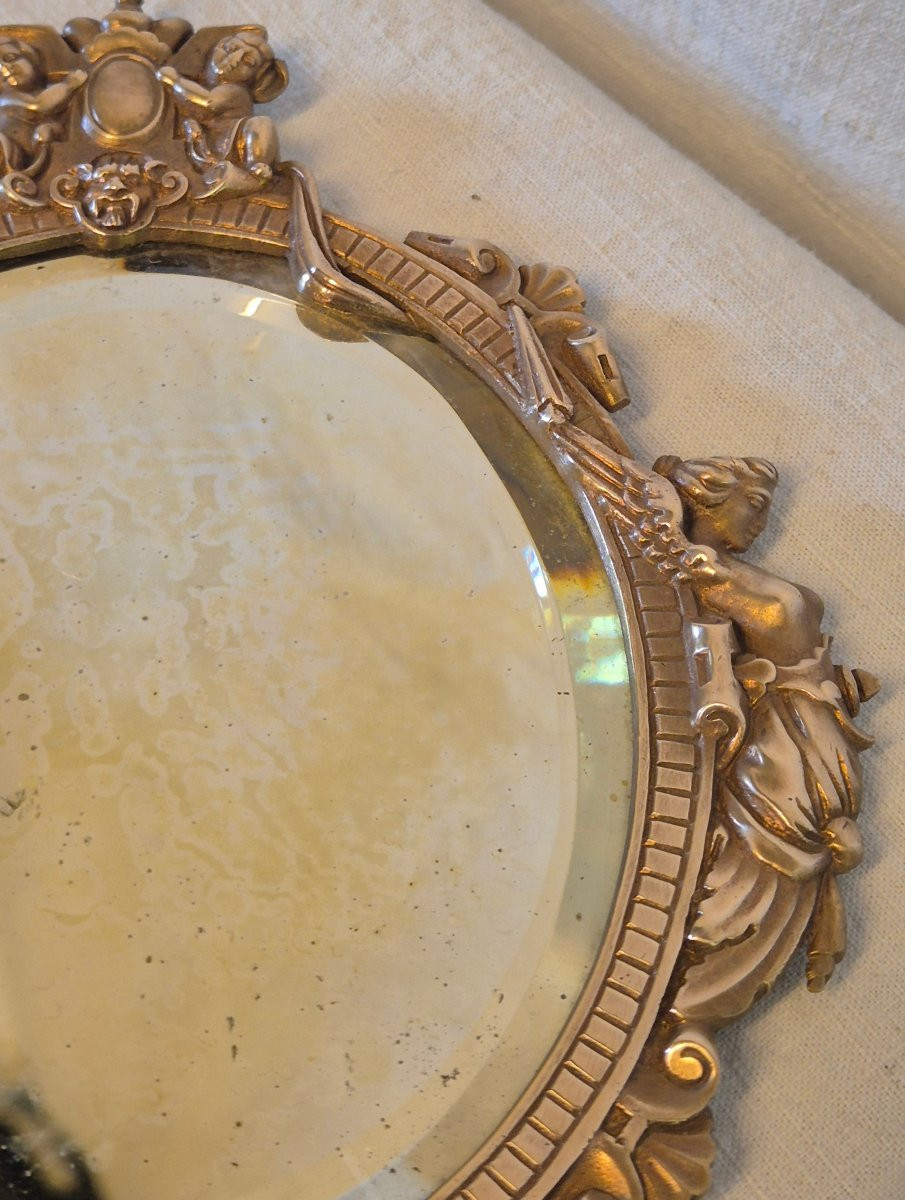 Napoleon III Bronze Hand Mirror-photo-6