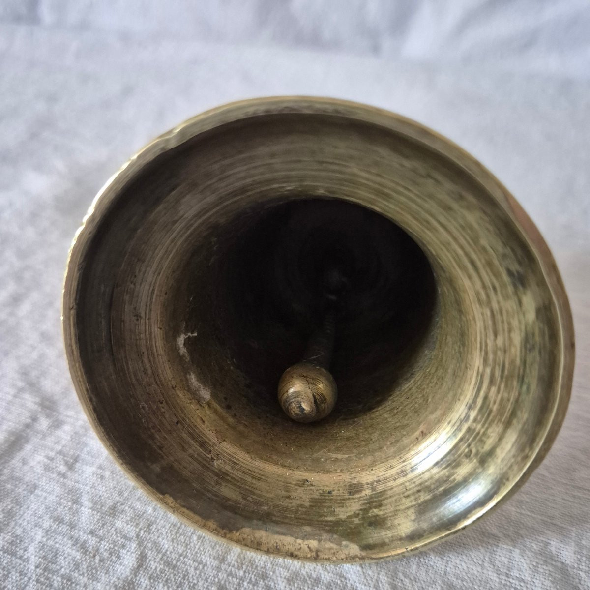 Cloche de table-comptoir en bronze gravé du XIXème siècle -photo-5