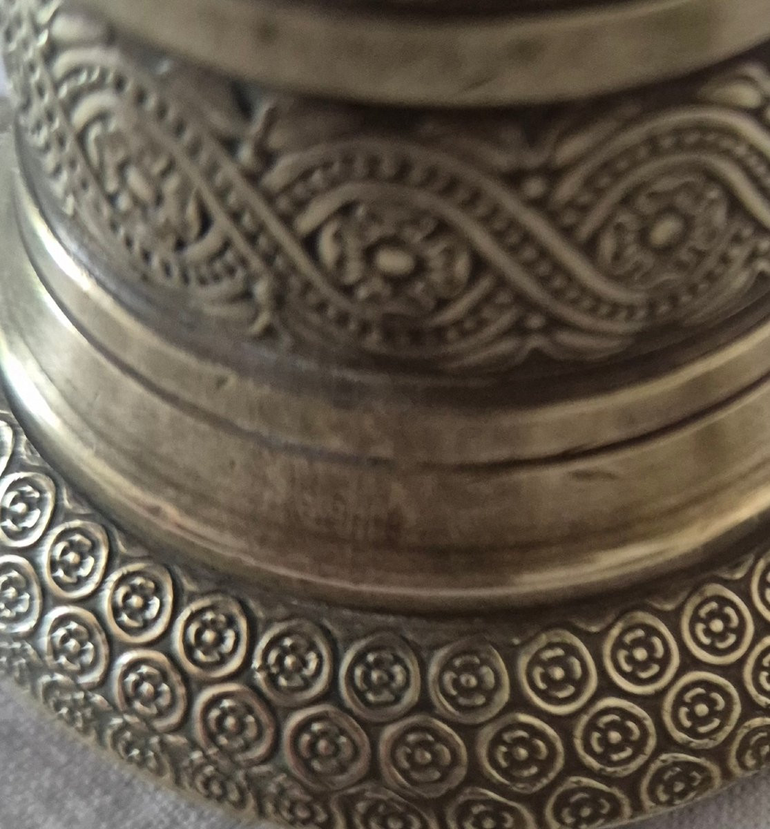 Cloche de table-comptoir en bronze gravé du XIXème siècle -photo-6