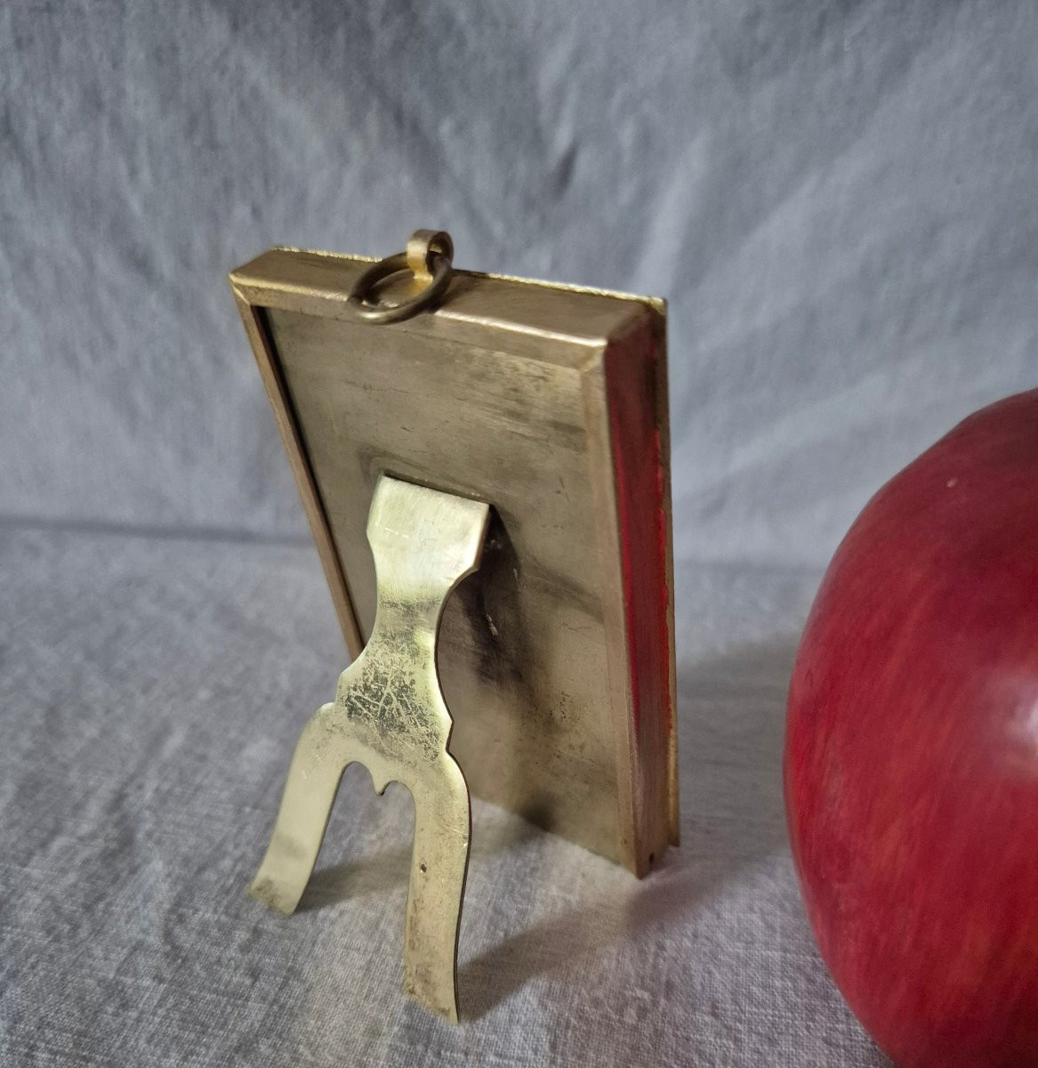 Small Rectangular Photo Frame In Green Enamel, Early 20th Century-photo-4