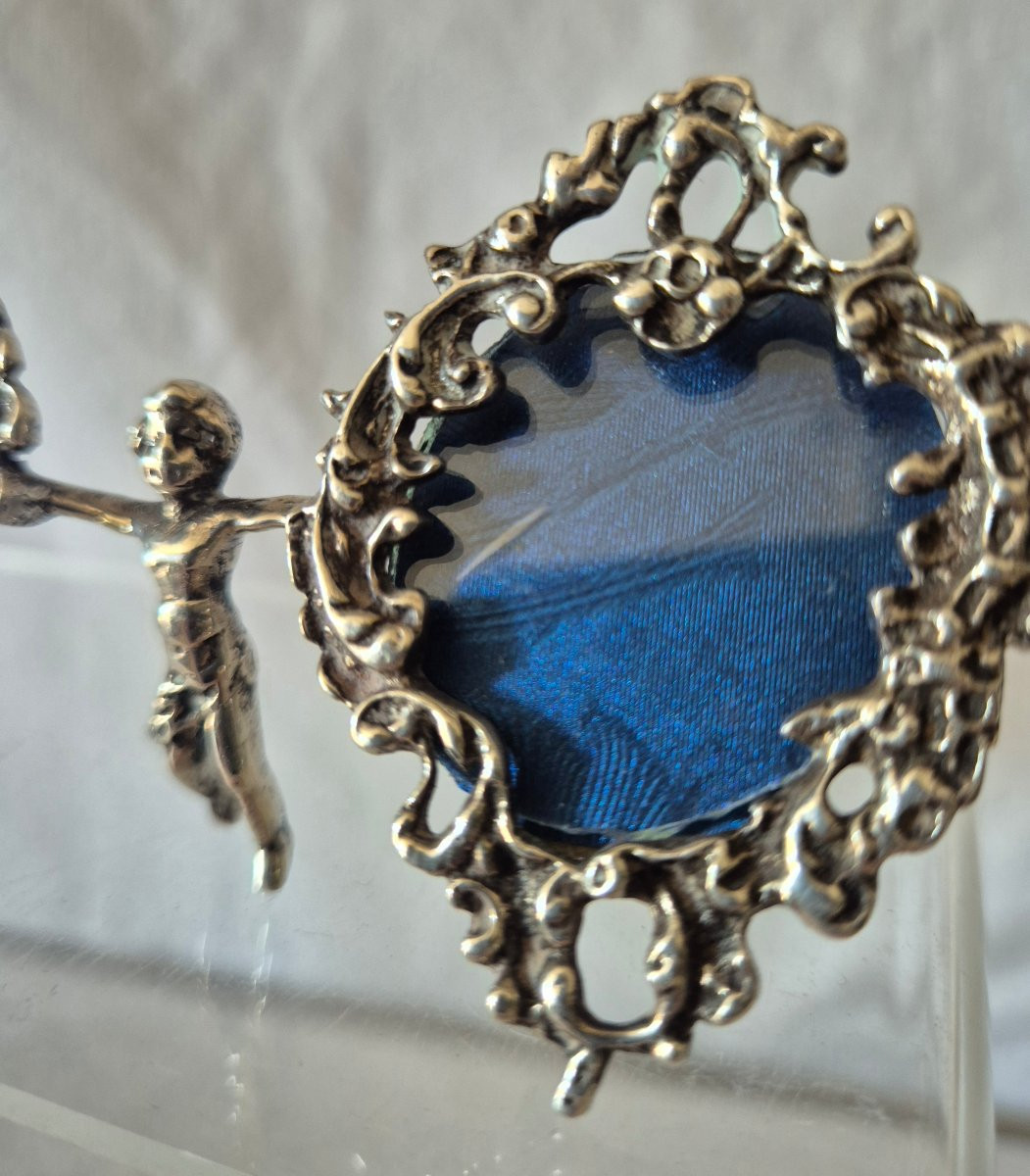 Baroque Heart-shaped Diptych Photo Frame In Sterling Silver-photo-3