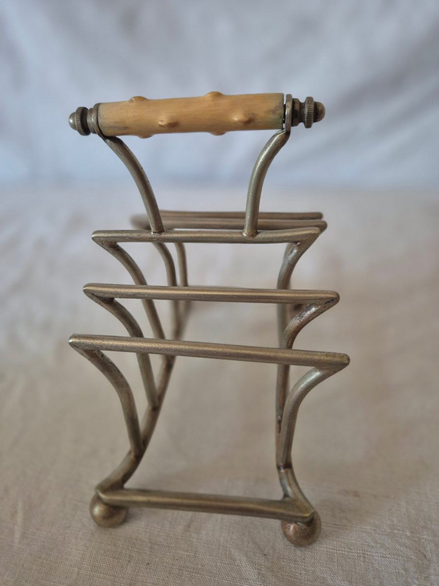 Porte toast anglais métal chromé début XXème -photo-1