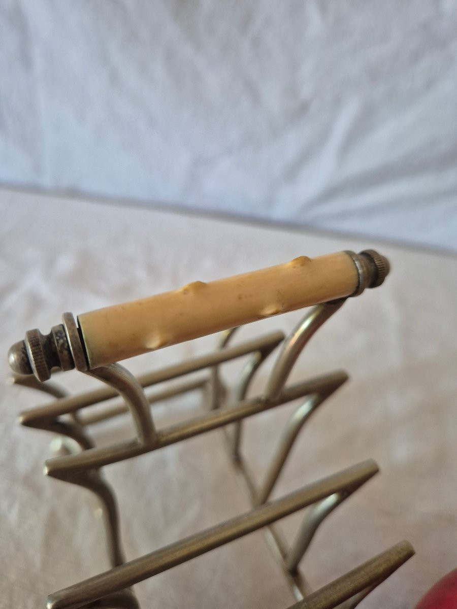 Porte toast anglais métal chromé début XXème -photo-4