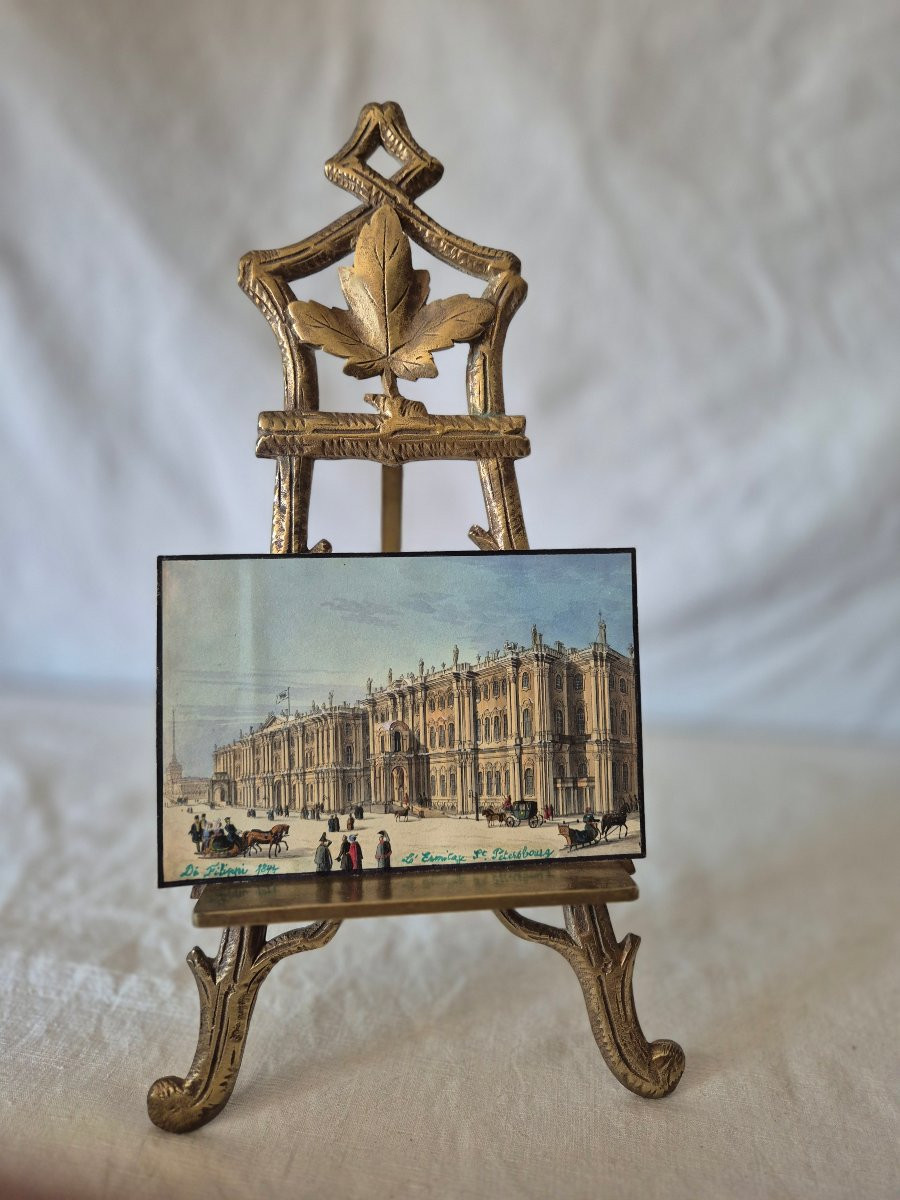 Table Display Easel In Bronze In The Naturalistic Style 1st Half Of The 20th Century-photo-1