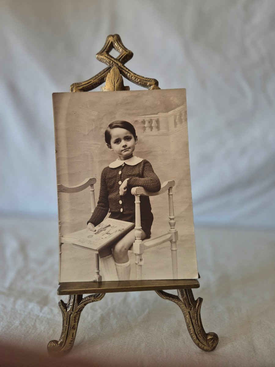 Table Display Easel In Bronze In The Naturalistic Style 1st Half Of The 20th Century-photo-2