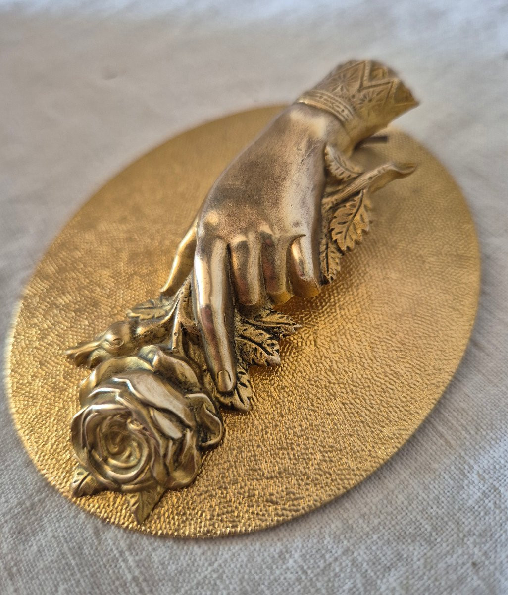 A Romantic Rose Hand Fixed On A Flat Support Forming A Money Clip, Letters...-photo-3