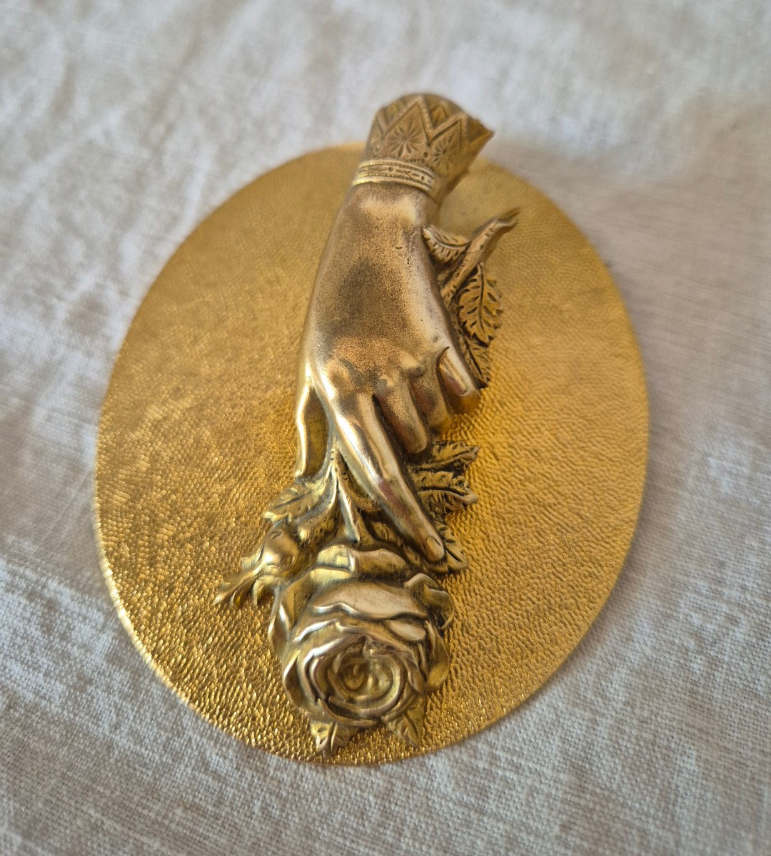 A Romantic Rose Hand Fixed On A Flat Support Forming A Money Clip, Letters...