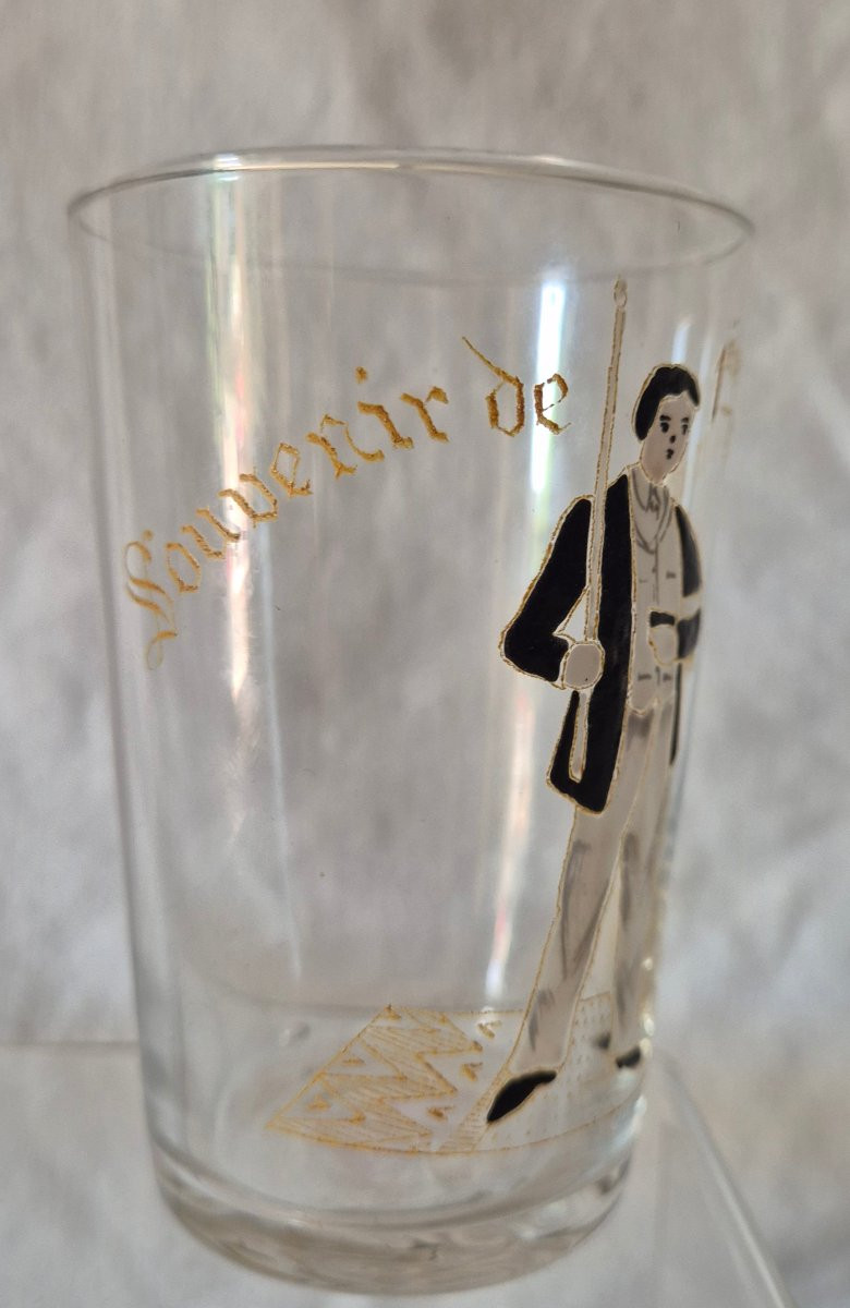 First Communion Glass For Boys With Enamel Decoration, Circa 1900-photo-1