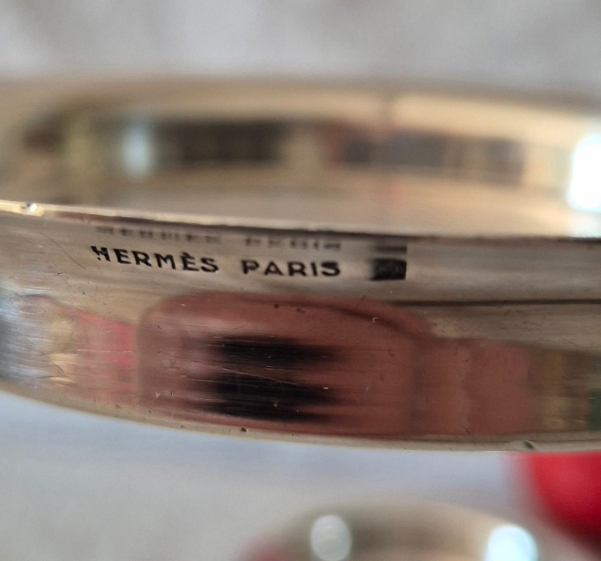Pair Of Hermès Bottle Holders In Silver-plated Metal With Guilloché From The 1970s-photo-6