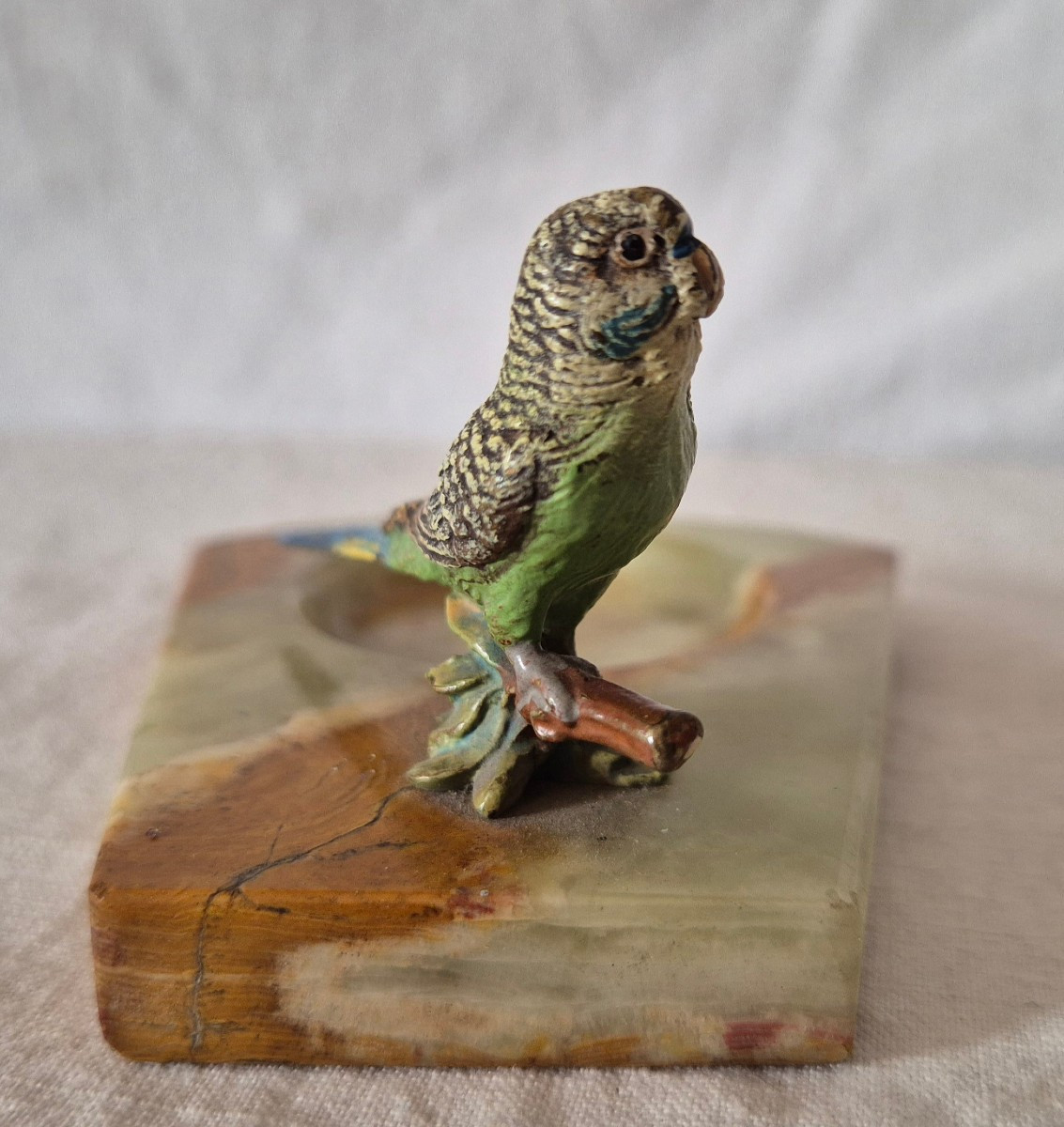 19th Century Vienna Bronze Pocket With Parrot