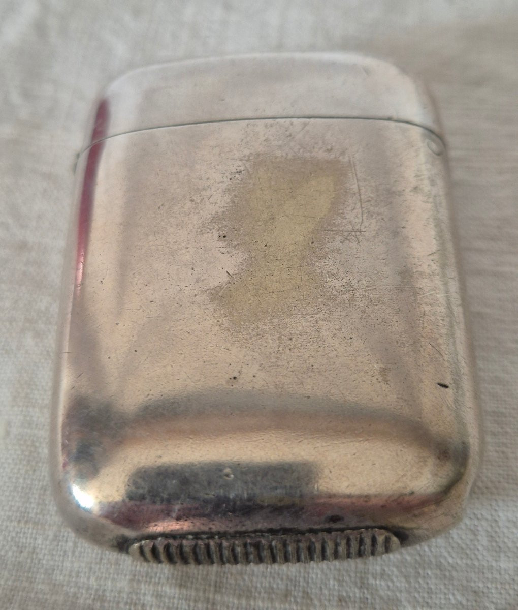 Pyrogen White Metal Pocket Matchbox Engraved With A Boy In Pierrot Costume-photo-3