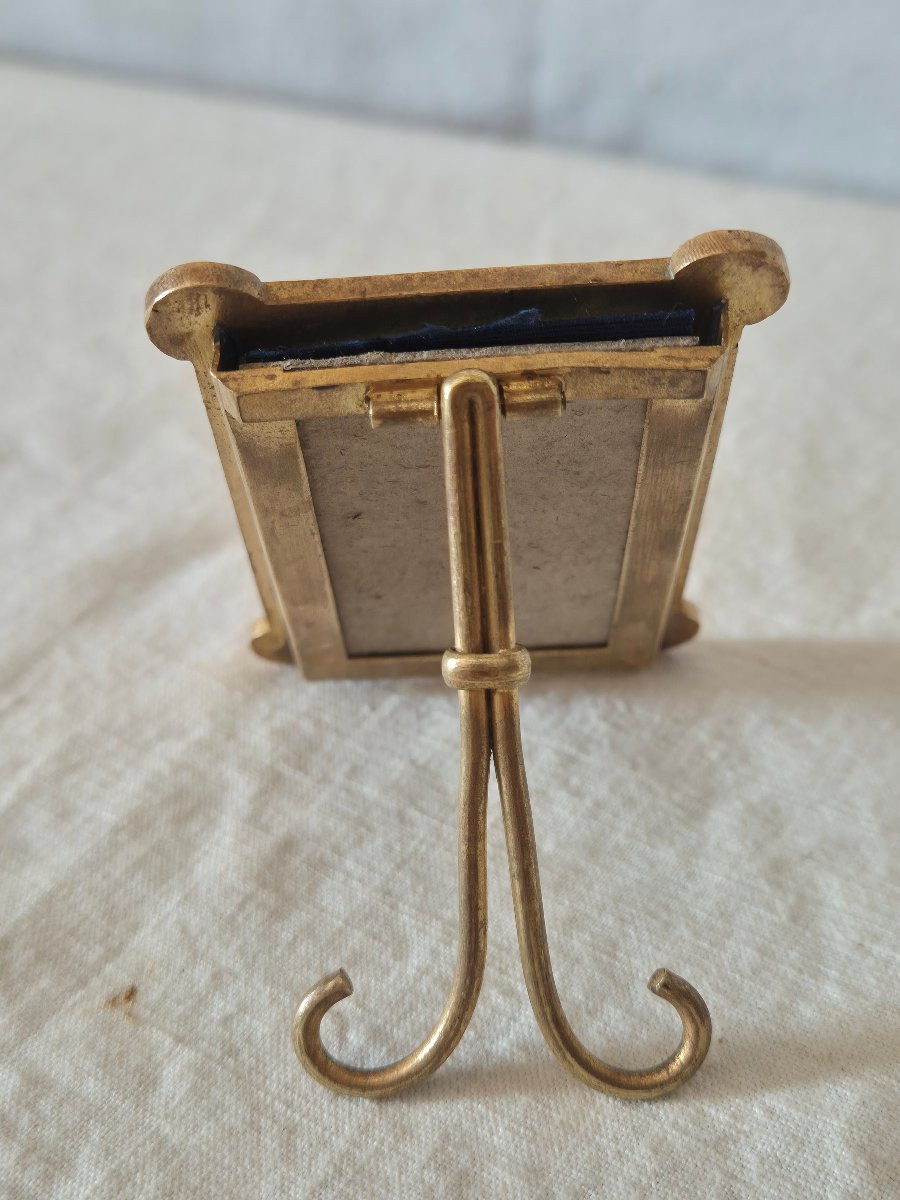 Small Gilt Bronze Photo Frame With Cloisonné Enamel, Late 19th Century-photo-3