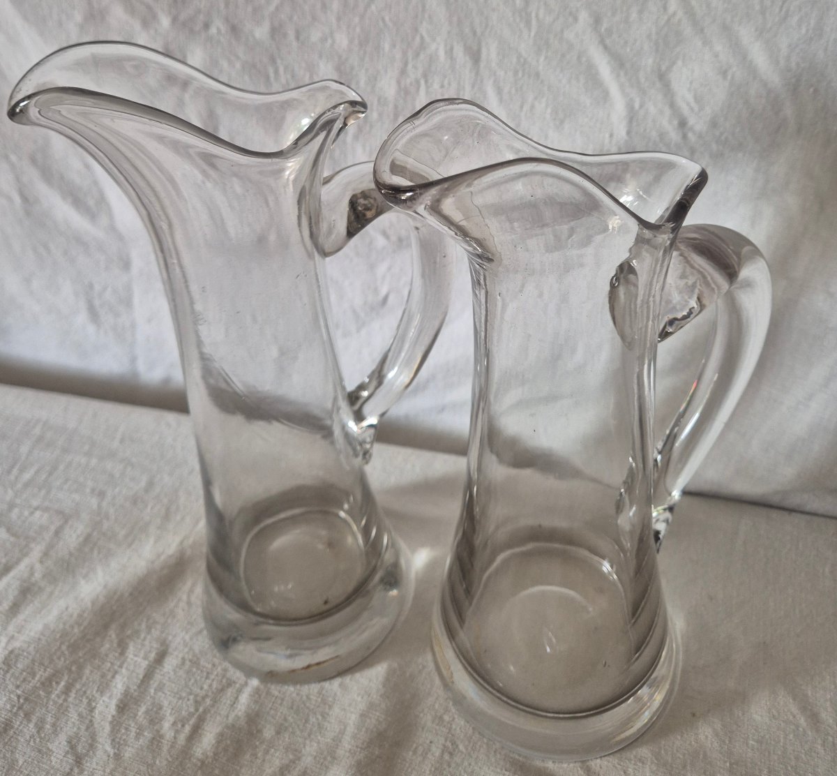 Ensemble de deux carafes à cidre en verre du XVIIIème siècle -photo-4