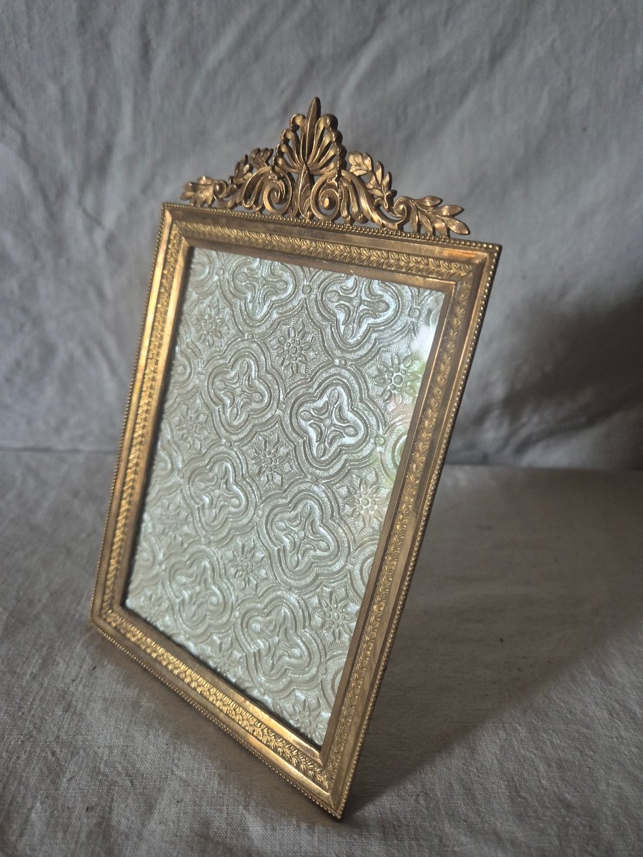 Gilded Bronze Photo Frame, Napoleon III Period, Album Format 19.5 X 12 Cm-photo-1