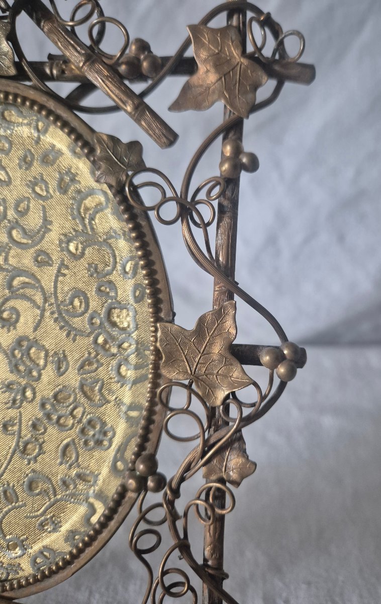 Naturalist Ormolu Photo Frame With Oval View Circa 1900-photo-5