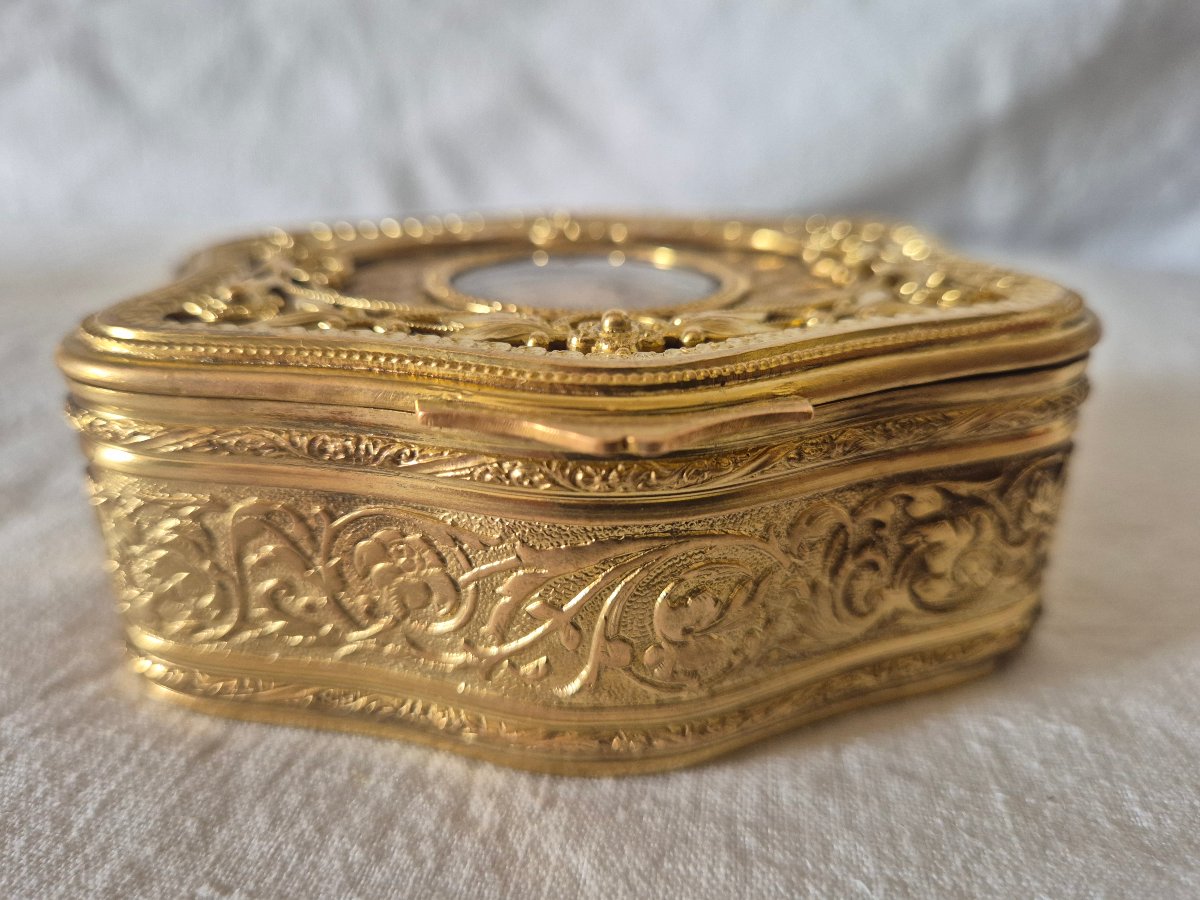 Napoleon III Jewelry Box In Pompom Bronze And Miniature-photo-2