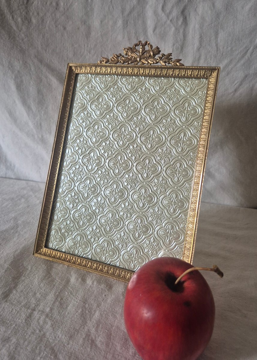 Grand cadre photo bronze doré Second Empire 29 x 19.5 cm -photo-2