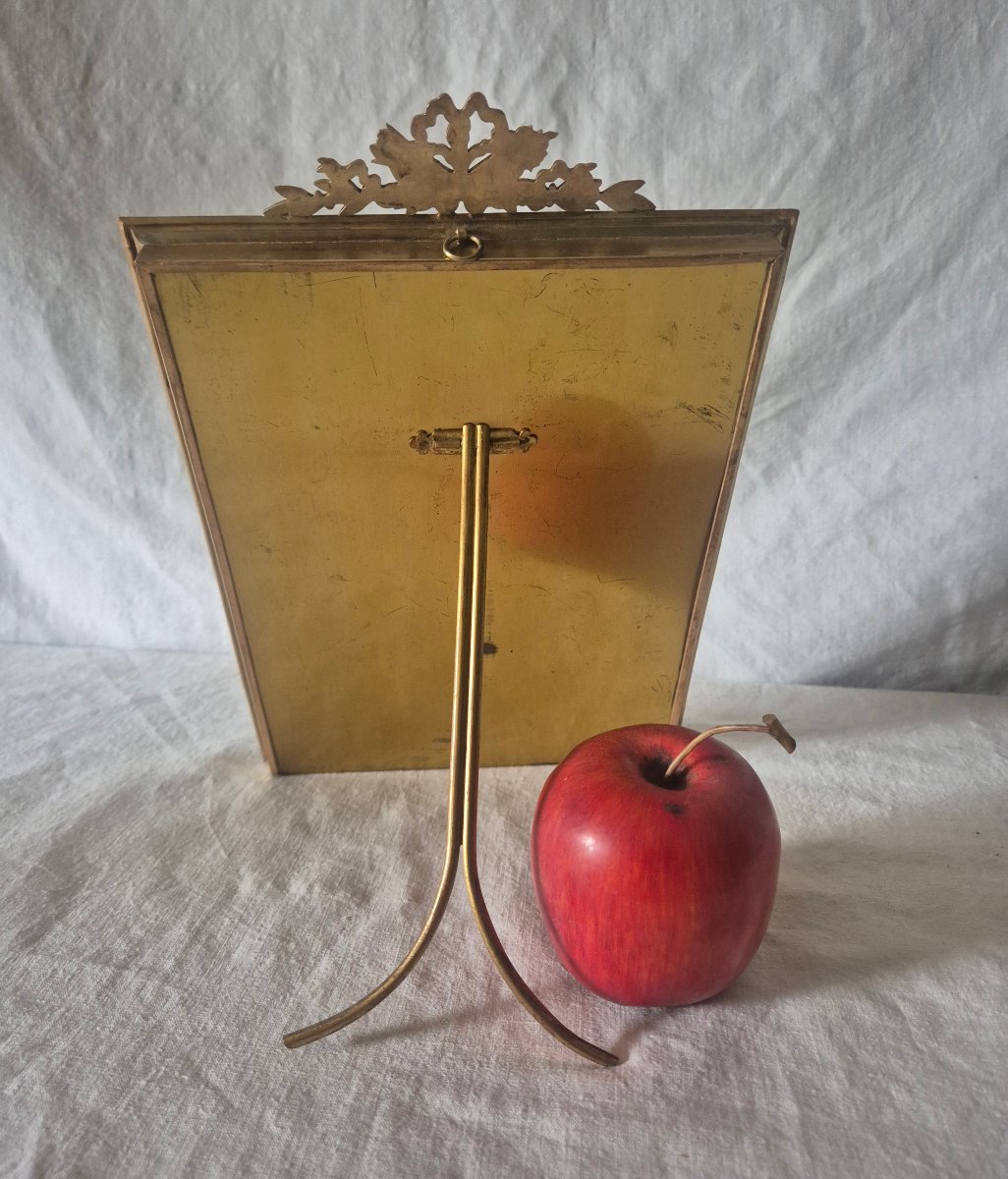 Grand cadre photo bronze doré Second Empire 29 x 19.5 cm -photo-3