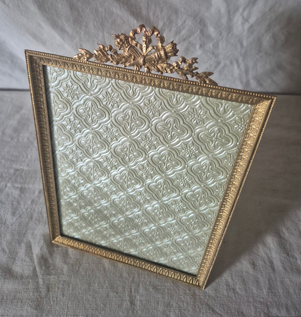 Grand cadre photo bronze doré Second Empire 29 x 19.5 cm -photo-2