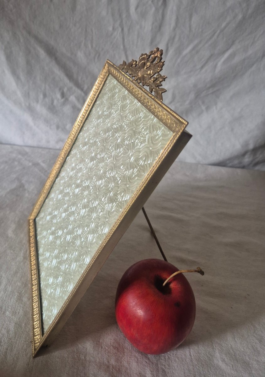 Grand cadre photo bronze doré Second Empire 29 x 19.5 cm -photo-3