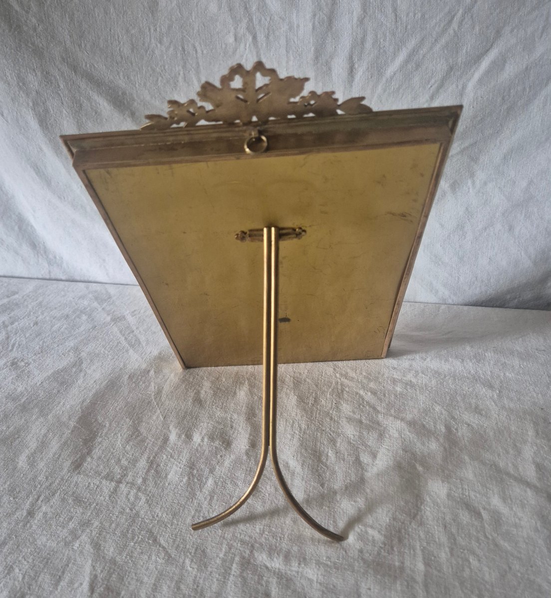 Grand cadre photo bronze doré Second Empire 29 x 19.5 cm -photo-4
