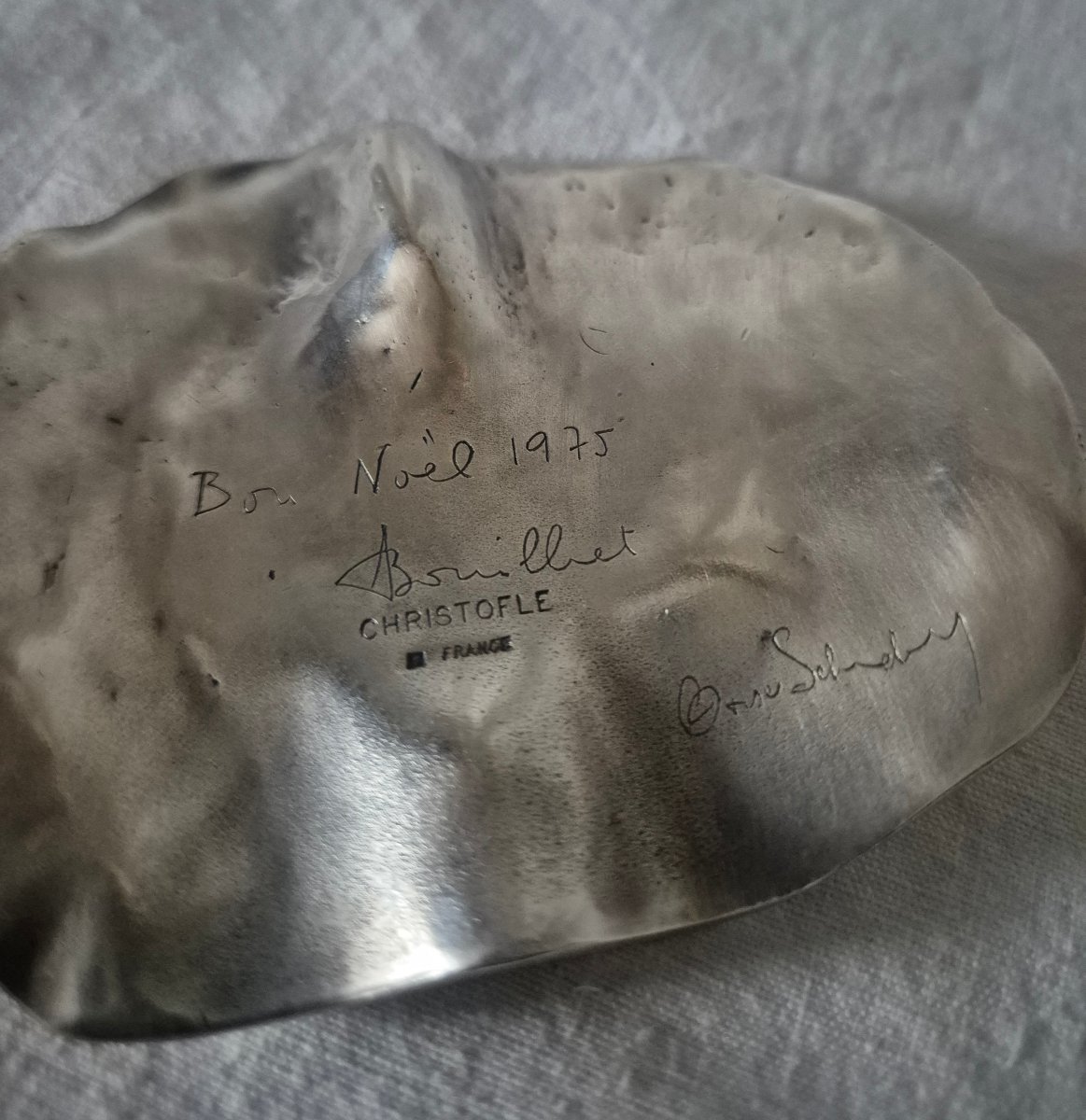 Silver-plated Metal Paperweight From 1975, Designed By Osa Scherdin For Christofle -photo-3