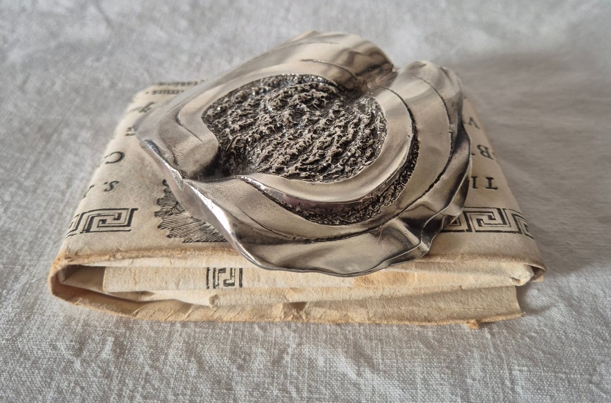 Silver-plated Metal Paperweight From 1975, Designed By Osa Scherdin For Christofle -photo-4