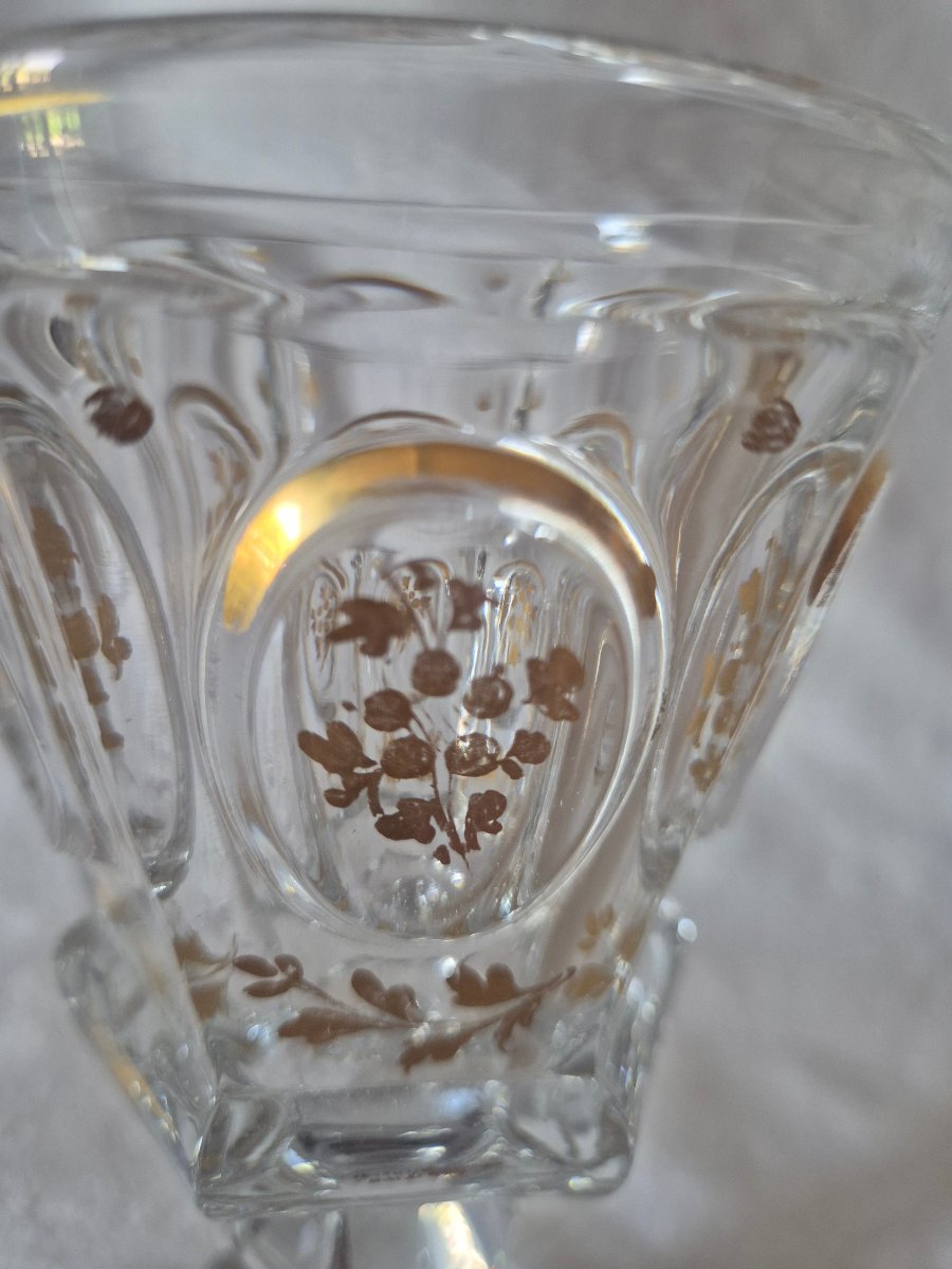 Verre vase en cristal de Baccarat à rehauts dorés du XIXème siècle -photo-1
