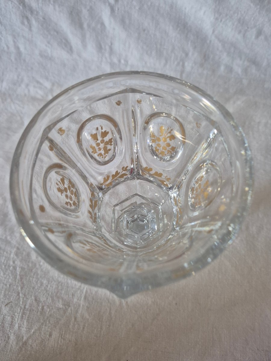 Verre vase en cristal de Baccarat à rehauts dorés du XIXème siècle -photo-3