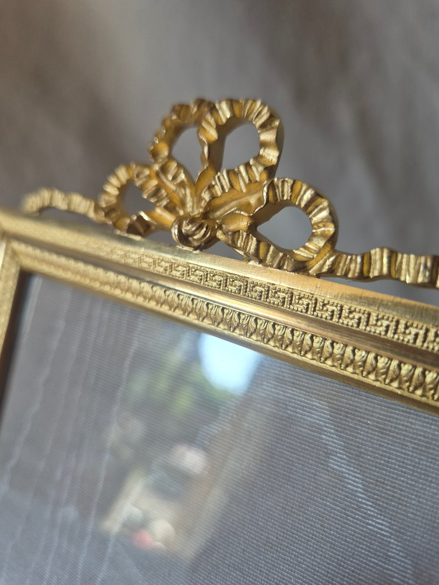 Cadre photo bronze doré Second Empire format album. -photo-3