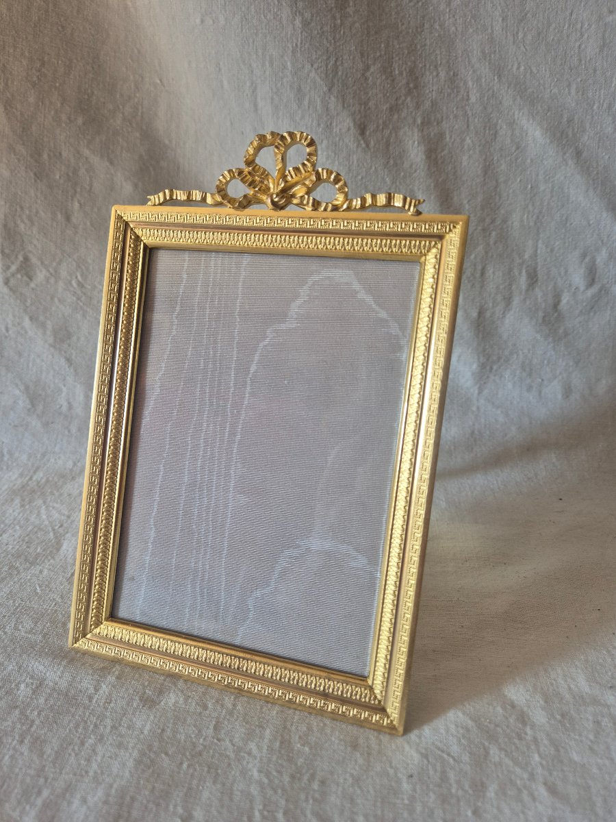 Cadre photo bronze doré Second Empire format album. 