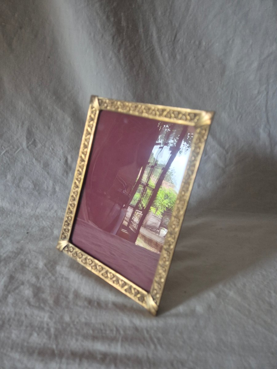 Cadre photo bronze doré Art Déco 16 x 21 cm-photo-4