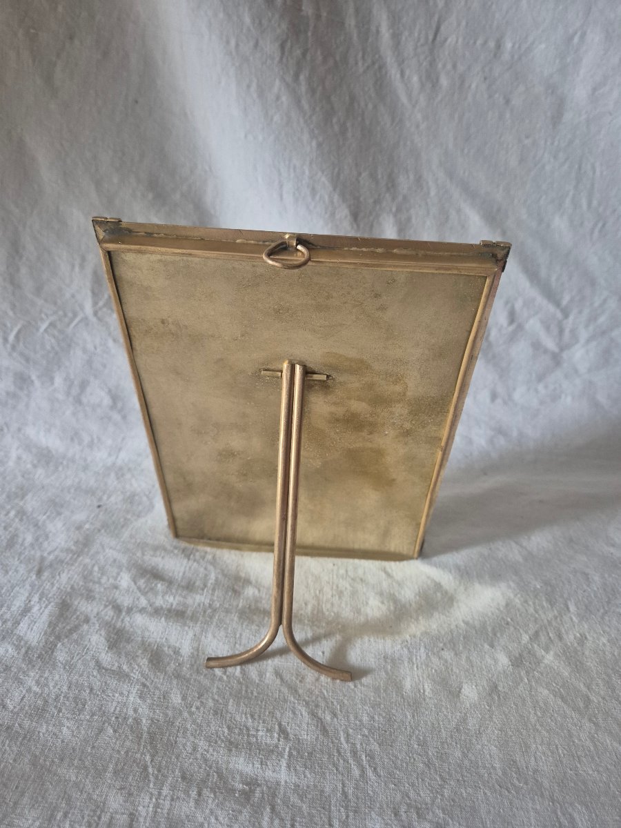 Cadre photo bronze doré Art Déco 16 x 21 cm-photo-2