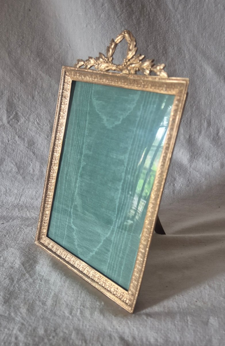 19th-century Gilt Bronze Photo Frame, Large Cabinet Size -photo-3