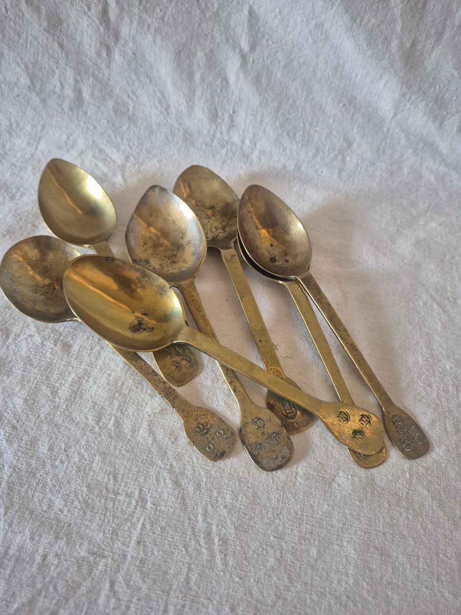 Set Of Eight 18th-century Convent Dining Spoons -photo-3