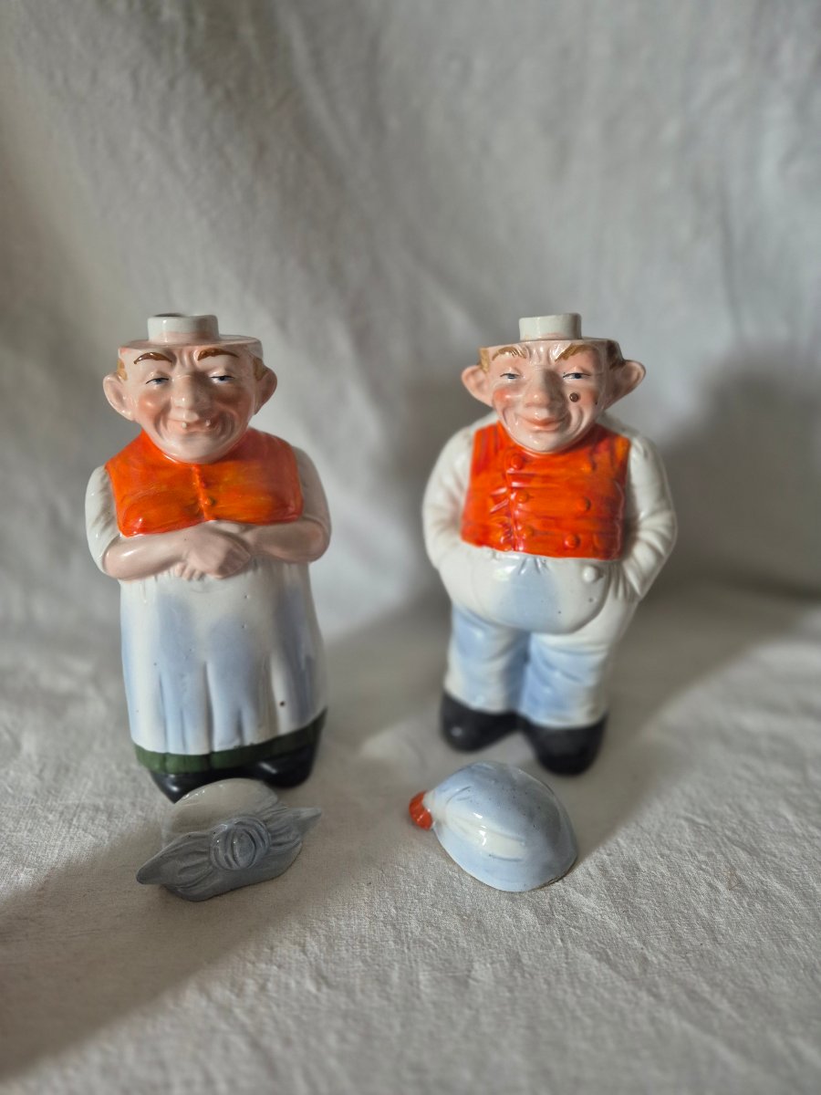 2 Anthropomorphic Bottles Depicting A Couple Of Simple-looking Farmers-photo-4