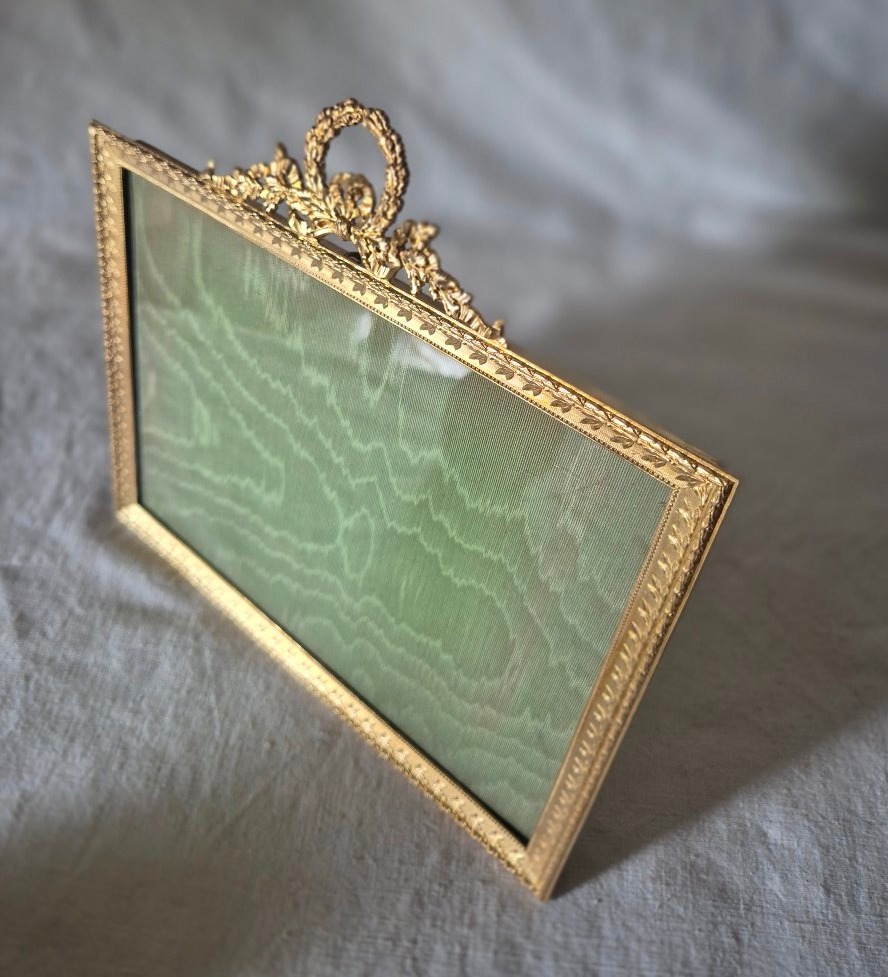 Second Empire-style Horizontal Photo Frame In Gilded Bronze -photo-2