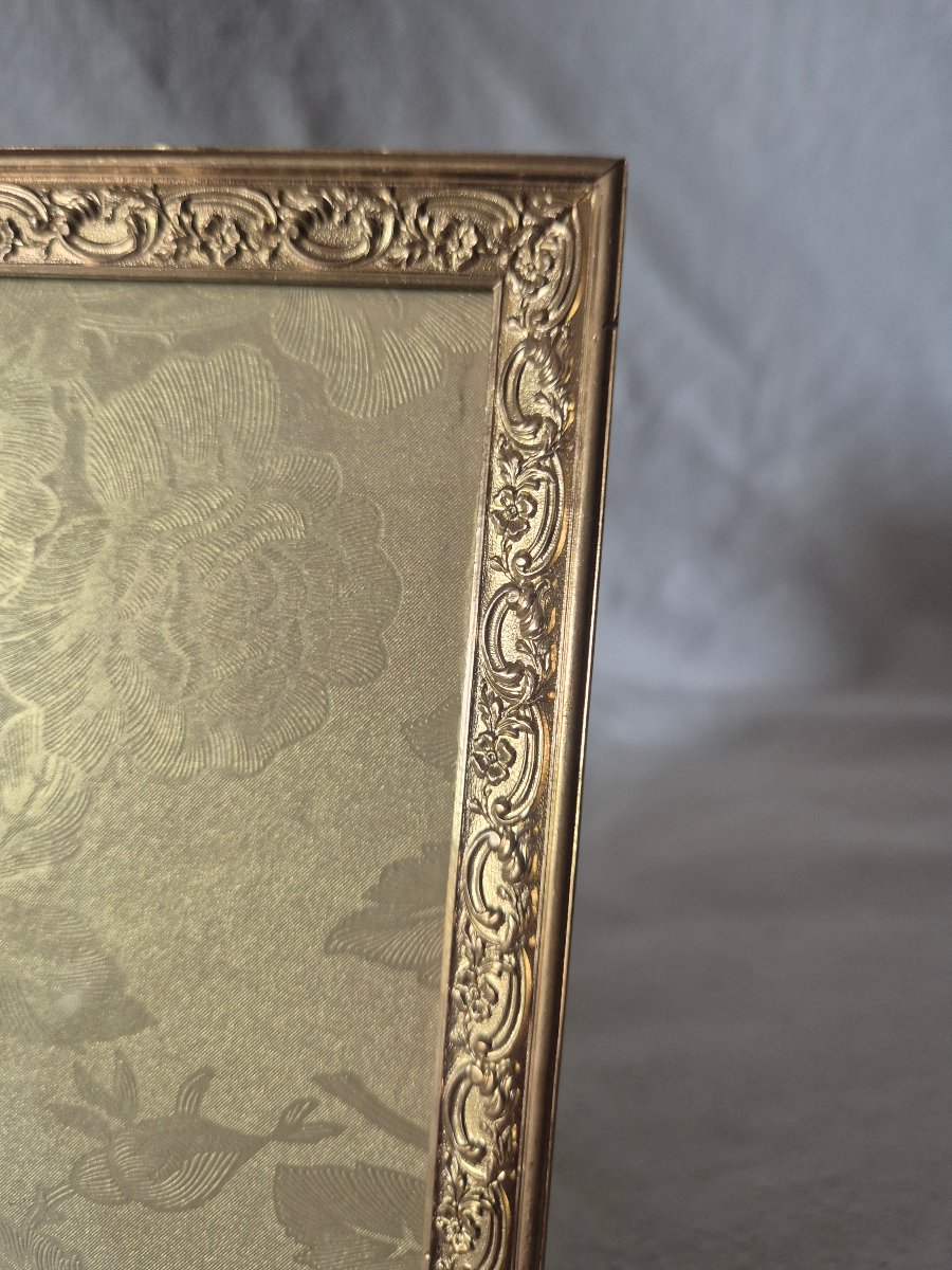 19th-century Album-sized Gilded Bronze Photo Frame -photo-2