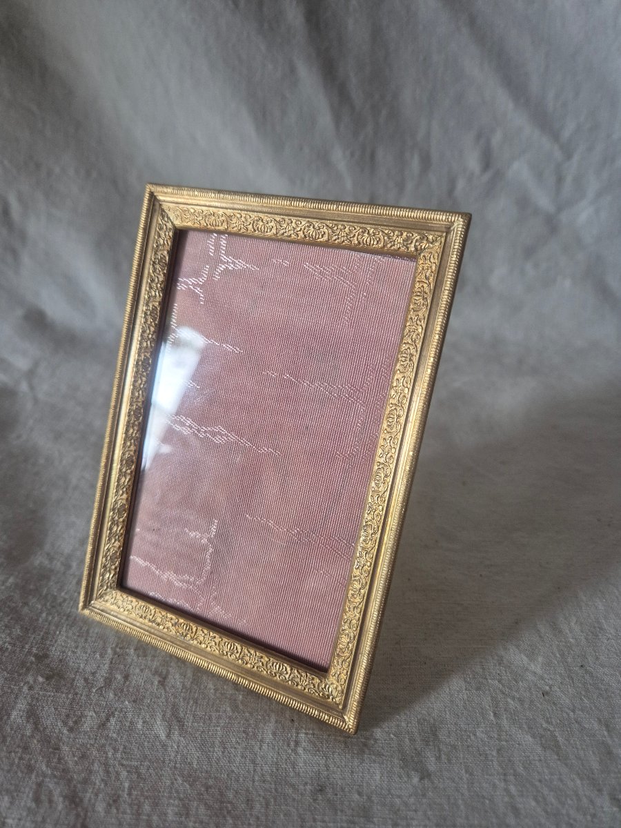 Late 19th-century Gilded Bronze Photo Frame, Business Card Size 