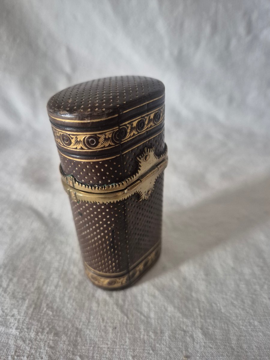 Etui en cuir dorures au fer à l'usage à définir début XIXème siècle -photo-1