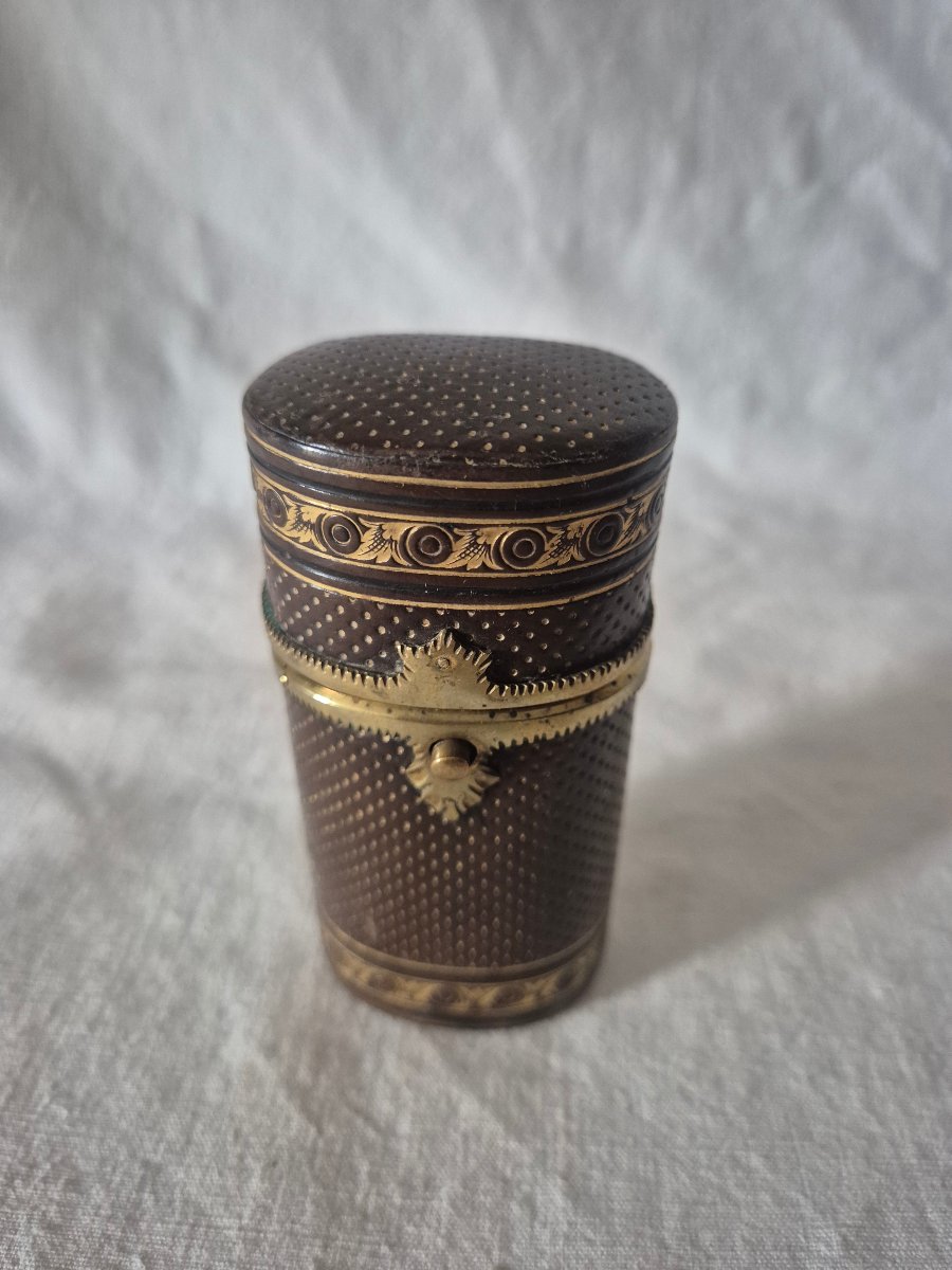 Etui en cuir dorures au fer à l'usage à définir début XIXème siècle -photo-2