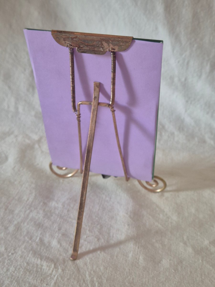 Art Nouveau Photo Frame In Silver- And Gold-plated Metal, Adorned With A Large Flower -photo-2