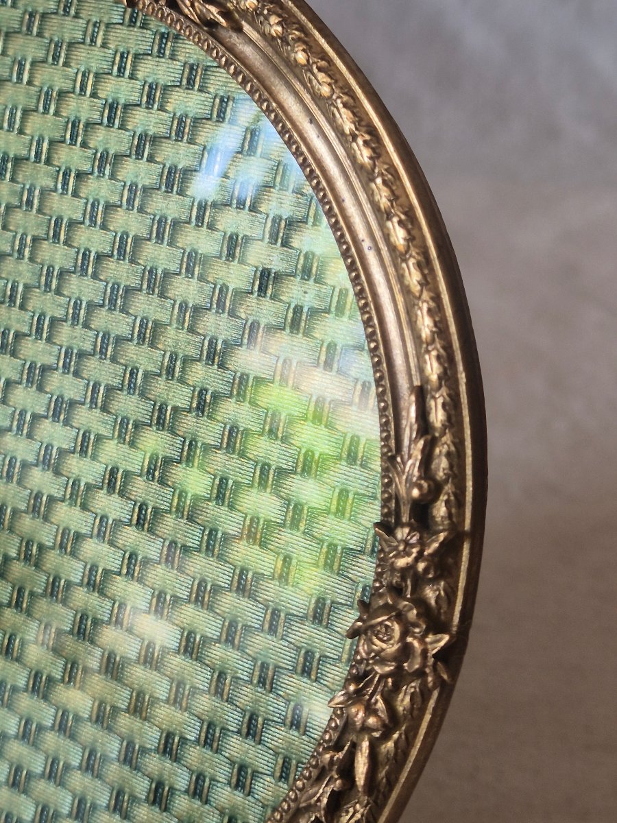 19th-century Round Photo Frame In Gilded Bronze -photo-2
