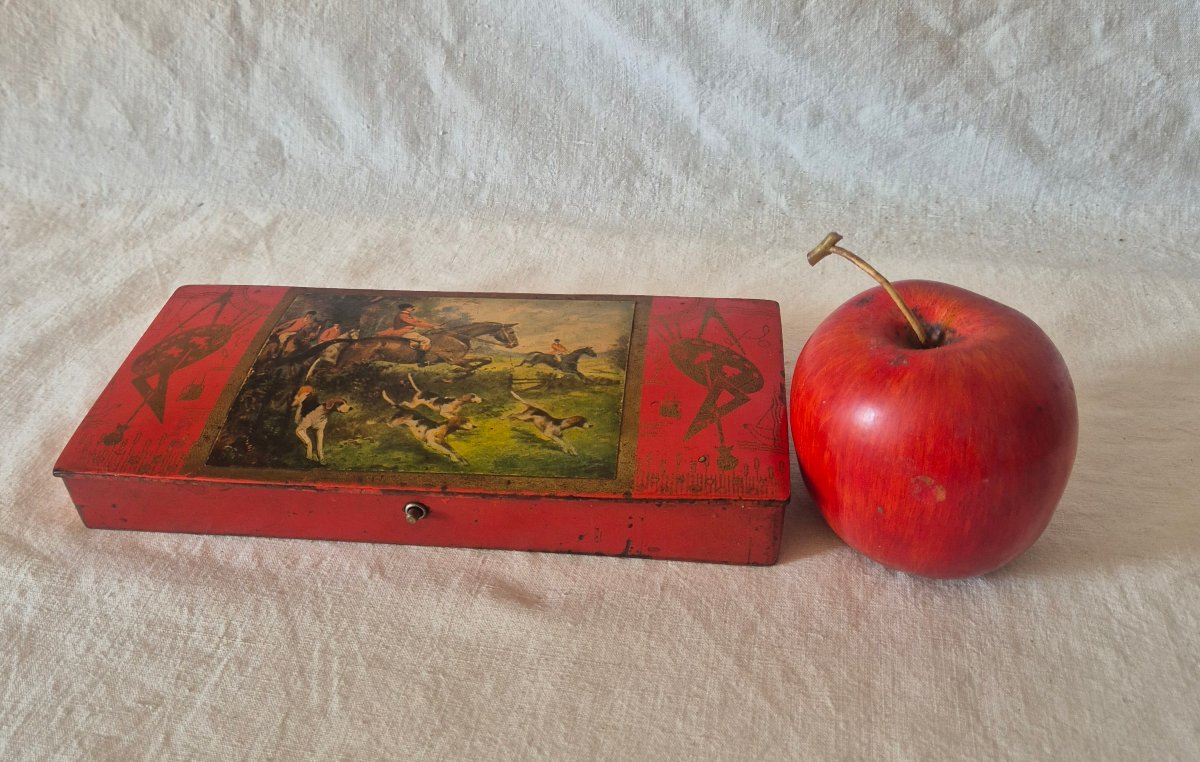 Double-compartment School Pencil Case Featuring A "chasse à La Courre" Theme-photo-2
