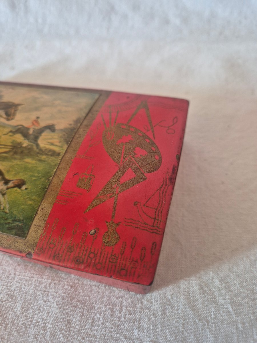 Double-compartment School Pencil Case Featuring A "chasse à La Courre" Theme-photo-1